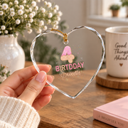 4th Birthday Sweet Ice Cream Party Gift Glass Ornament - Material: Heart Glass Ornament