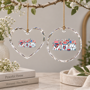 4th July Dental Squad Tooth Patriotic Gift Decoration Glass Ornament - Material: Heart Glass Ornament