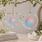 50th Birthday Cruise Squad Party Celebration Gift Glass Ornament - Material: Heart Glass Ornament