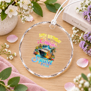 50th Birthday Cruise Squad Vacation Keepsake Glass Ornament - Material: Circle Glass Ornament