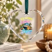 50th Birthday Cruise Squad Vacation Keepsake Glass Ornament - Material: Heart Glass Ornament