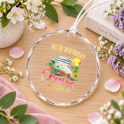 50th Birthday Cruise Trip Adventure Keepsake Glass Ornament - Material: Circle Glass Ornament