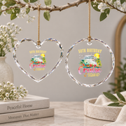 50th Birthday Cruise Trip Adventure Keepsake Glass Ornament - Material: Heart Glass Ornament