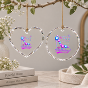 50th Birthday Party Gems High Heel Celebration Glass Ornament - Material: Heart Glass Ornament