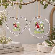 5th Birthday Watermelon Sweet Fruit Celebration Glass Ornament - Material: Heart Glass Ornament