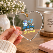 60th Birthday Cruise Squad Cruising Celebration Glass Ornament - Material: Heart Glass Ornament