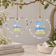 60th Birthday Cruise Squad Cruising Celebration Glass Ornament - Material: Heart Glass Ornament