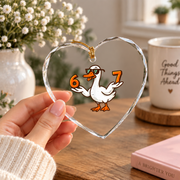 67 Goose Six Seven Trendy Number Design Celebration Glass Ornament - Material: Heart Glass Ornament