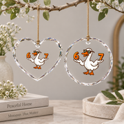 67 Goose Six Seven Trendy Number Design Celebration Glass Ornament - Material: Heart Glass Ornament