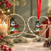 67 Snowman Funny Christmas Meme Glass Ornament - Material: Heart Glass Ornament