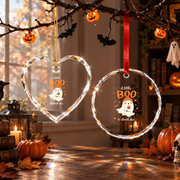 A Little Boo Is Almost Due Baby Shower Ornament Glass Ornament - Material: Circle Glass Ornament