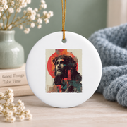 Abstract Jesus Christ Christian Art Glass Ornament - Material: Circle Ceramic Ornament