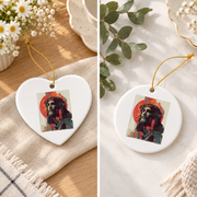 Abstract Jesus Christ Christian Art Glass Ornament - Material: Heart Ceramic Ornament