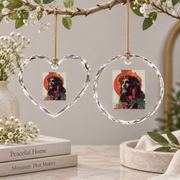 Abstract Jesus Christ Christian Art Glass Ornament - Material: Heart Glass Ornament