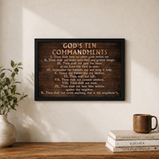 Abstract lion head, Bible verses, Inspirational quote, God's ten commandments - Jesus Landscape poster Prints, Christian Wall Art, UNFRAMED-16x24 - Format: Black Framed Poster