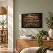 Abstract lion head, Bible verses, Inspirational quote, God's ten commandments - Jesus Landscape poster Prints, Christian Wall Art, UNFRAMED-16x24 - Format: Black Framed Poster