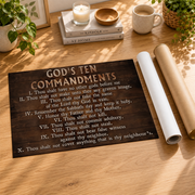Abstract lion head, Bible verses, Inspirational quote, God's ten commandments - Jesus Landscape poster Prints, Christian Wall Art, UNFRAMED-16x24 - Format: Rolled Canvas