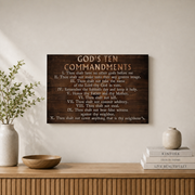Abstract lion head, Bible verses, Inspirational quote, God's ten commandments - Jesus Landscape poster Prints, Christian Wall Art, UNFRAMED-16x24 - Format: Stretched Canvas