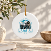 Acadia National Park Maine Hiking Adventure Ceramic Ornament - Material: Circle Ceramic Ornament