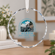 Acadia National Park Maine Hiking Adventure Ceramic Ornament - Material: Circle Glass Ornament