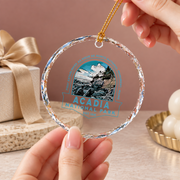 Acadia National Park Maine Hiking Adventure Ceramic Ornament - Material: Circle Glass Ornament