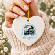 Acadia National Park Maine Hiking Adventure Ceramic Ornament - Material: Heart Ceramic Ornament