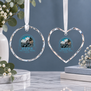 Acadia National Park Maine Hiking Adventure Ceramic Ornament - Material: Heart Glass Ornament