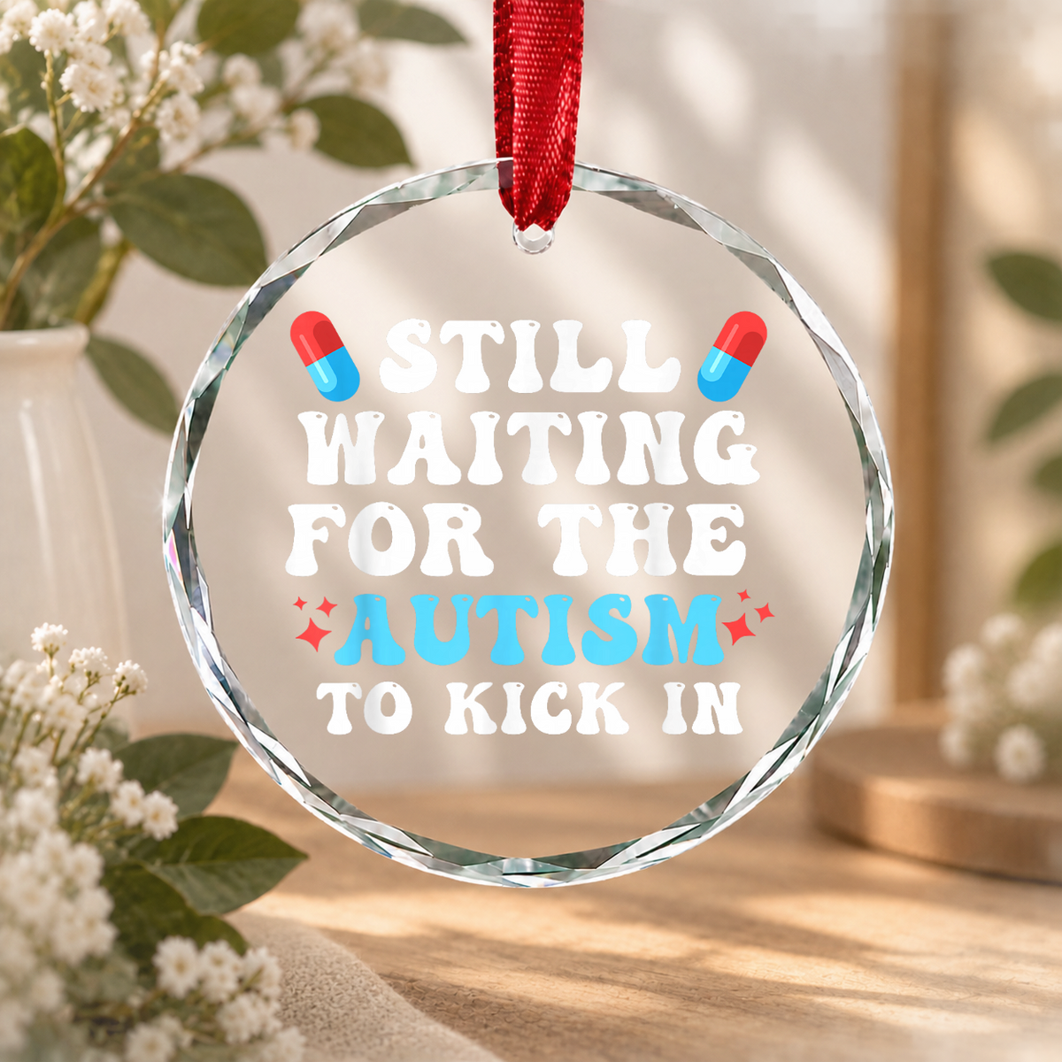 Acetaminophen Awareness Theme Ornament Glass Ornament - Material: Circle Glass Ornament