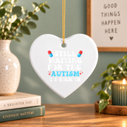 Acetaminophen Awareness Theme Ornament Glass Ornament - Material: Heart Ceramic Ornament
