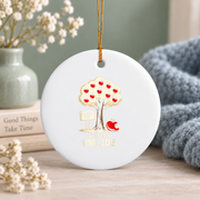 Adam And Eve Garden Bible Humor Glass Ornament - Material: Circle Ceramic Ornament