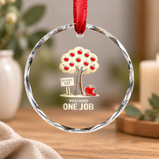 Adam And Eve Garden Bible Humor Glass Ornament - Material: Circle Glass Ornament