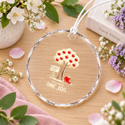 Adam And Eve Garden Bible Humor Glass Ornament - Material: Circle Glass Ornament
