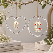 Adam And Eve Garden Bible Humor Glass Ornament - Material: Heart Glass Ornament