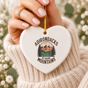 Adirondacks Mountain Hiking Nature Lover Ceramic Ornament - Material: Heart Ceramic Ornament