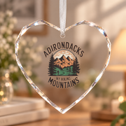 Adirondacks Mountain Hiking Nature Lover Ceramic Ornament - Material: Heart Glass Ornament