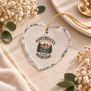 Adirondacks Mountain Hiking Nature Lover Ceramic Ornament - Material: Heart Glass Ornament