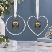Adirondacks Mountain Hiking Nature Lover Ceramic Ornament - Material: Heart Glass Ornament