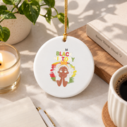African American Black History Month Glass Ornament - Material: Circle Ceramic Ornament