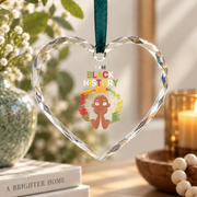 African American Black History Month Glass Ornament - Material: Heart Glass Ornament