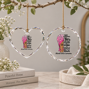 African American Breast Cancer Warrior Awareness Glass Ornament - Material: Heart Glass Ornament