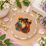 African American Cowgirl Western Rodeo Gift Glass Ornament - Material: Circle Glass Ornament