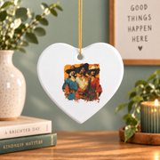 African American Cowgirl Western Rodeo Gift Glass Ornament - Material: Heart Ceramic Ornament