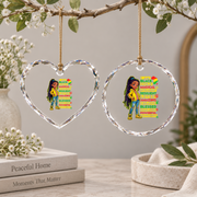 African American Inspirational Phrase Keepsake Glass Ornament - Material: Heart Glass Ornament