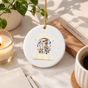 African American Rodeo Cowboy Howdy Partner Glass Ornament - Material: Circle Ceramic Ornament