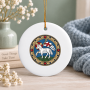 Agnus Dei Lamb Of God Jesus Glass Ornament - Material: Circle Ceramic Ornament