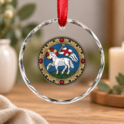 Agnus Dei Lamb Of God Jesus Glass Ornament - Material: Circle Glass Ornament