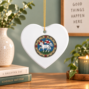 Agnus Dei Lamb Of God Jesus Glass Ornament - Material: Heart Ceramic Ornament