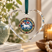 Agnus Dei Lamb Of God Jesus Glass Ornament - Material: Heart Glass Ornament