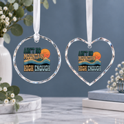 Ain't No Mountain High Enough Hiking Quote Ceramic Ornament - Material: Heart Glass Ornament