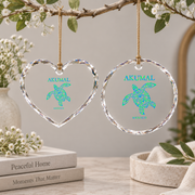 Akumal Mexico Sea Turtle Vacation Souvenir Glass Ornament - Material: Heart Glass Ornament